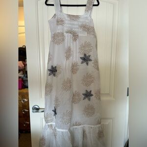 Stylish White and Brown  Dress